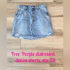 Free People "We The Free" denim mini skirt - button fly